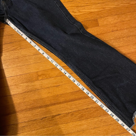 Arizona Women’s Blue Denim Raw Hem High Waist Flare Jeans Size 7 Juniors - Picture 8 of 10